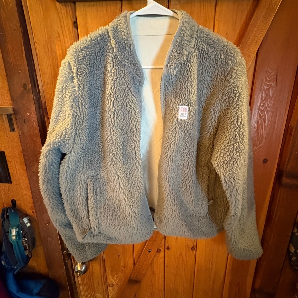 Topo designs reversible Sherpa bomber jacket